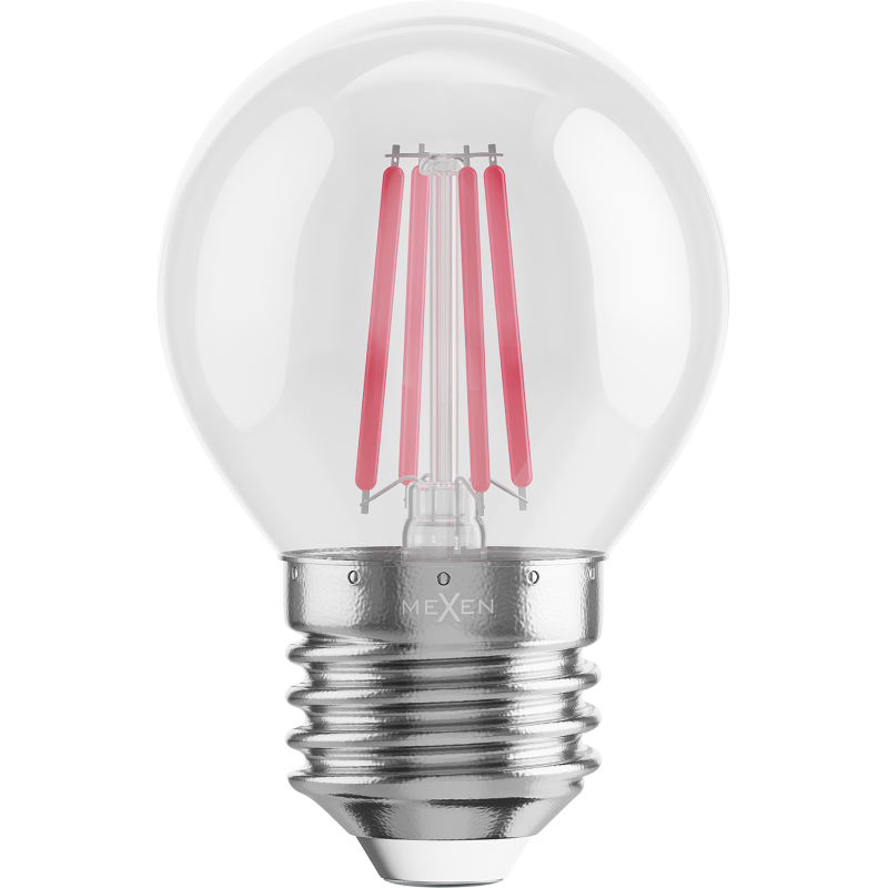 Mexen Vintis 6x LED Filament Bulb E27, G45, 4W, 55 lm, red - L156-E27-04XX-45x06