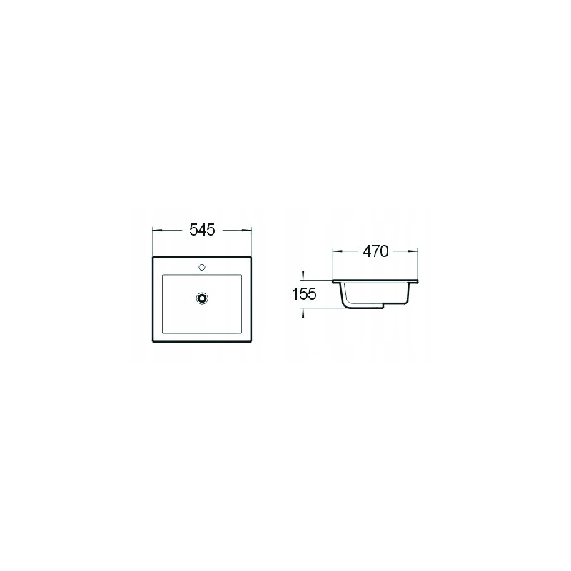Mexen Salma inbyggd handfat 54 x 47 cm, vit - 25395400
