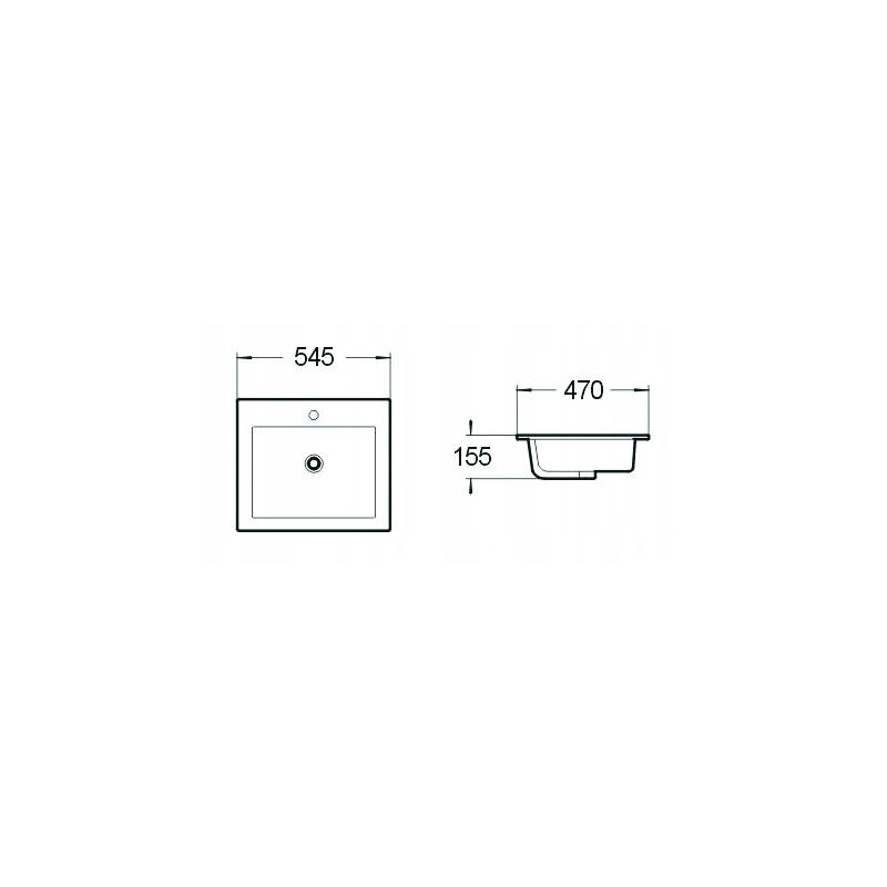 Mexen Salma ingebouwde wastafel 54 x 47 cm, wit - 25395400