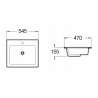 Mexen Salma lavabo empotrado en encimera 54 x 47 cm, blanco - 25395400