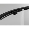 Mexen Exo-S epäsymmetrinen puoliympyrän muotoinen liukuovi suihkukoppi 120 x 80 cm, läpinäkyvä, musta - 8131-120-080-70-00