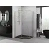 Mexen Exo asymmetric semi-circular sliding shower cabin 120 x 80 cm, transparent, gold - 8131-120-080-50-00