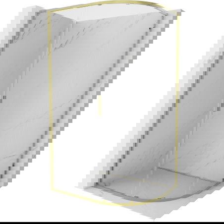 Mexen Exo ασύμμετρη ημικυκλική συρόμενη καμπίνα ντους 120 x 80 cm, διαφανές,