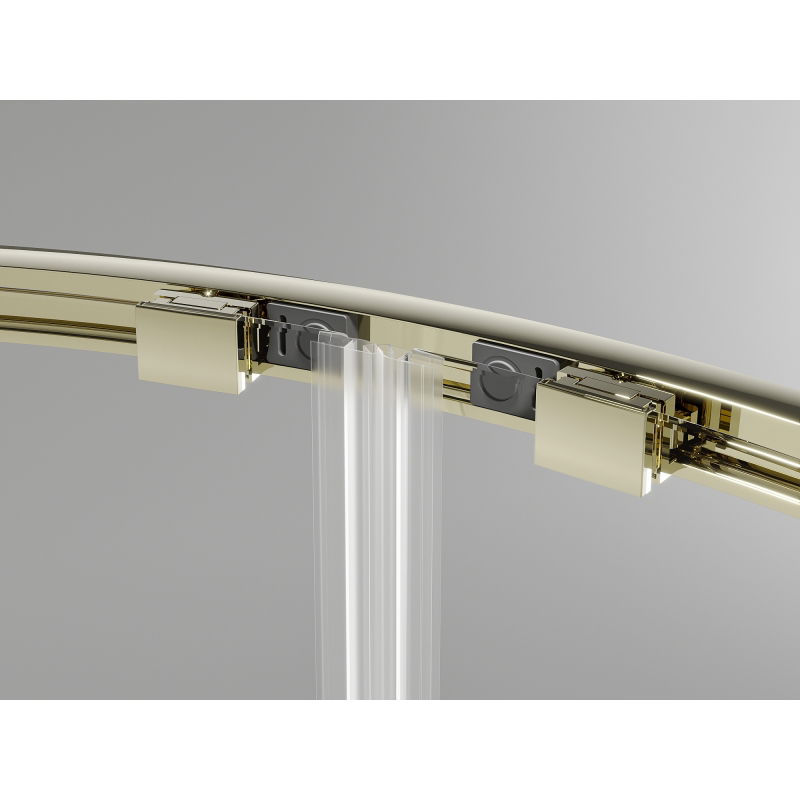 Mexen Exo halfronde schuifdouchecabine 120 x 80 cm, transparant, goud - 8132-120-080-50-00