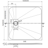 Mexen Hugo τετράγωνη βάση ντους SMC 70 x 70 cm, λευκή πέτρα - 42157070