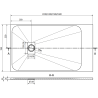 Mexen Hugo Rechteckige Duschwanne SMC 100 x 80 cm, schwarzer Stein - 42758010