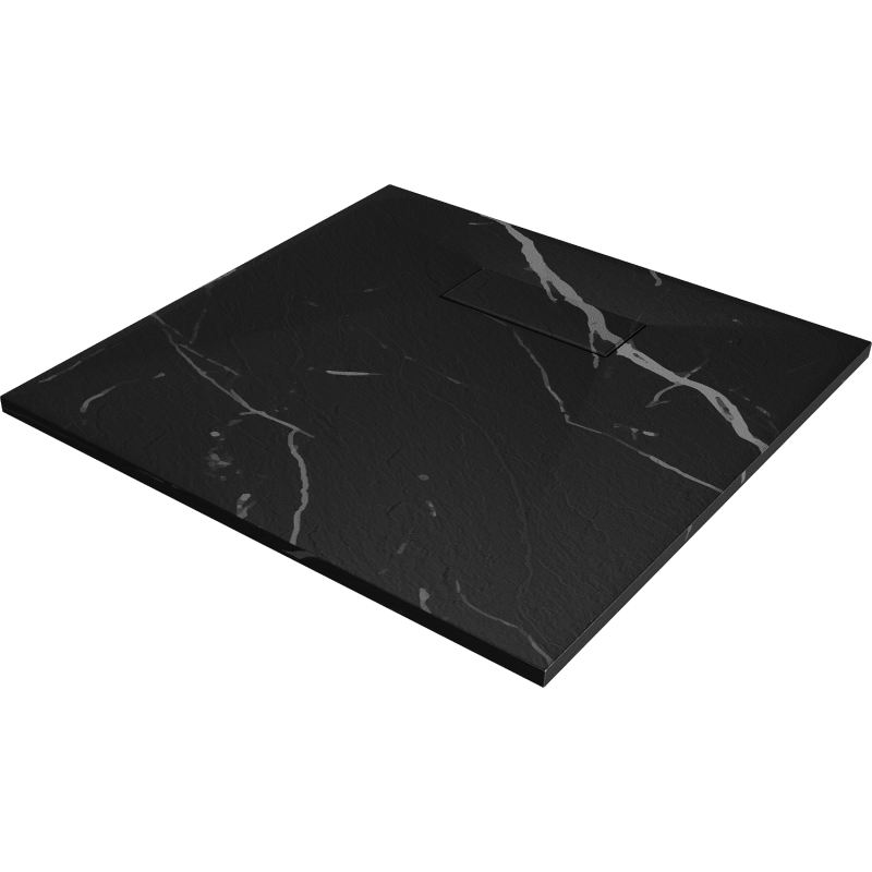 Mexen Hugo square shower tray SMC 70 x 70 cm, black stone - 42757070