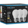 Mexen Nova 3x LED-lamp E27, G45, 1W, Soe - 3000K, 105 lm - L101-E27-0130-01x03