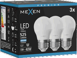 Mexen Nova 3x Ampoule LED E27, G45, 5W, Froid - 6500K, 525 lm - L101-E27-0565-01x03