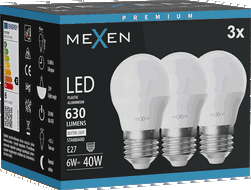 Mexen Nova 3x LED spuldze E27, G45, 6W, Neitrāla - 4000K, 630 lm - L101-E27-0640-01x03