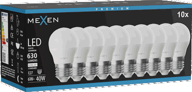 Mexen Nova 10x Lampadina LED E27, G45, 6W, Neutro - 4000K, 630 lm - L101-E27-0640-01x10