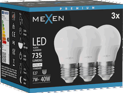 Mexen Nova 3x Ampoule LED E27, G45, 7W, Neutre - 4000K, 735 lm - L101-E27-0740-01x03