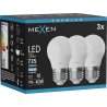 Mexen Nova 3x LED-lampa E27, G45, 7W, Kall - 6500K, 735 lm - L101-E27-0765-01x03