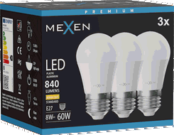 Mexen Nova 3x LED spuldze E27, G45, 8W, Silta - 3000K, 840 lm - L101-E27-0830-01x03