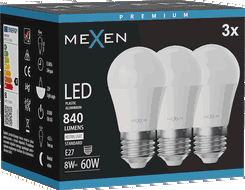 Mexen Nova 3x żarówka LED E27, G45, 8W, Neutralna - 4000K, 840 lm - L101-E27-0840-01x03