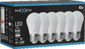 Mexen Nova 6x LED žarulja E27, G45, 8W, Neutralna - 4000K, 840 lm - L101-E27-0840-01x06