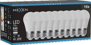 Mexen Nova 10x Lampadina LED E27, G45, 8W, Neutro - 4000K, 840 lm - L101-E27-0840-01x10