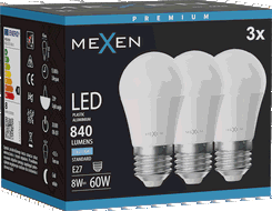 Mexen Nova 3x LED spuldze E27, G45, 8W, Aukstais - 6500K, 840 lm - L101-E27-0865-01x03