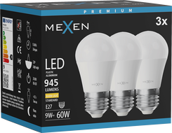 Mexen Nova 3x Ampoule LED E27, G45, 9W, Chaude - 3000K, 945 lm - L101-E27-0930-01x03