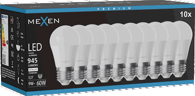 Mexen Nova 10x Lampadina LED E27, G45, 9W, Neutra - 4000K, 945 lm - L101-E27-0940-01x10