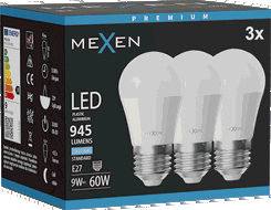 Mexen Nova 3x ampoule LED E27, G45, 9W, Froid - 6500K, 945 lm - L101-E27-0965-01x03