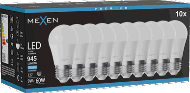 Mexen Nova 10x Lampadina LED E27, G45, 9W, Fredda - 6500K, 945 lm - L101-E27-0965-01x10