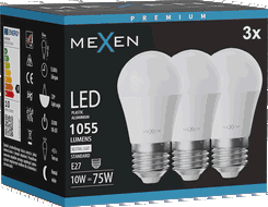 Mexen Nova 3x żarówka LED E27, G45, 10W, Neutralna - 4000K, 1055 lm - L101-E27-1040-01x03
