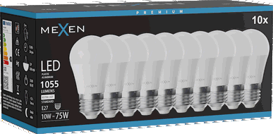 Mexen Nova 10x żarówka LED E27, G45, 10W, Neutralna - 4000K, 1055 lm - L101-E27-1040-01x10