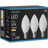 Mexen Nova 3x Bombilla LED E14, C37, 3W, Cálida - 3000K, 315 lm - L102-E14-0330-01x03