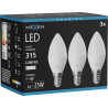 Mexen Nova 3x LED-polttimo E14, C37, 3W, Neutraali - 4000K, 315 lm - L102-E14-0340-01x03