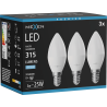 Mexen Nova 3x LED spuldze E14, C37, 3W, Auksts - 6500K, 315 lm - L102-E14-0365-01x03