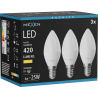 Mexen Nova 3x LED-lamp E14, C37, 4W, Soe - 3000K, 420 lm - L102-E14-0430-01x03