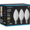 Mexen Nova 3x Bombilla LED E14, C37, 5W, Cálida - 3000K, 525 lm - L102-E14-0530-01x03