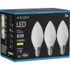 Mexen Nova 3x LED-lampa E14, C37, 6W, Varm - 3000K, 630 lm - L102-E14-0630-01x03