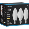 Mexen Nova 3x Bombilla LED E14, C37, 8W, Cálida - 3000K, 840 lm - L102-E14-0830-01x03