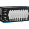 Mexen Nova 10x Bombilla LED E14, C37, 8W, Cálida - 3000K, 840 lm - L102-E14-0830-01x10