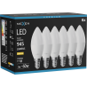 Mexen Nova 6x LED-lampa E14, C37, 9W, Varm - 3000K, 945 lm - L102-E14-0930-01x06