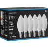 Mexen Nova 6x LED-lampa E14, C37, 9W, Neutral - 4000K, 945 lm - L102-E14-0940-01x06
