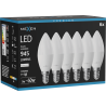 Mexen Nova 6x żarówka LED E14, C37, 9W, Neutralna - 4000K, 945 lm - L102-E14-0940-01x06