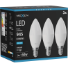 Mexen Nova 3x LED-lampa E14, C37, 9W, Kall - 6500K, 945 lm - L102-E14-0965-01x03