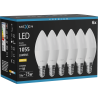 Mexen Nova 6x Bombilla LED E14, C37, 10W, Cálida - 3000K, 1055 lm - L102-E14-1030-01x06