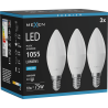 Mexen Nova 3x Lampadina LED E14, C37, 10W, Fredda - 6500K, 1055 lm - L102-E14-1065-01x03