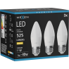 Mexen Nova 3x LED spuldze E27, C37, 5W, Silts - 3000K, 525 lm - L102-E27-0530-01x03
