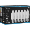 Mexen Nova 6x Bombilla LED E27, C37, 5W, Neutra - 4000K, 525 lm - L102-E27-0540-01x06