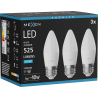 Mexen Nova 3x LED-lamp E27, C37, 5W, Koud - 6500K, 525 lm - L102-E27-0565-01x03