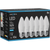 Mexen Nova 6x Bombilla LED E27, C37, 5W, Fría - 6500K, 525 lm - L102-E27-0565-01x06