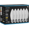 Mexen Nova 6x LED-lampa E27, C37, 8W, Varm - 3000K, 840 lm - L102-E27-0830-01x06