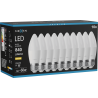 Mexen Nova 10x Bombilla LED E27, C37, 8W, Cálida - 3000K, 840 lm - L102-E27-0830-01x10