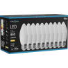 Mexen Nova 10x LED-lamp E27, C37, 8W, Soe - 3000K, 840 lm - L102-E27-0830-01x10