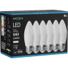 Mexen Nova 6x LED-lamp E27, C37, 8W, Neutraal - 4000K, 840 lm - L102-E27-0840-01x06